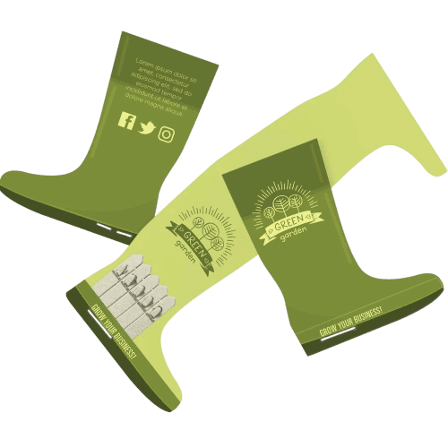 Designed by Total Merchandise Custom branded Wellington Boot Shaped Seedsticks with full colour print
