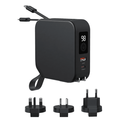 Personalisable Urban Vitamin Saratoga 5-in-1 20W Universal Charger in Black from Total Merchandise