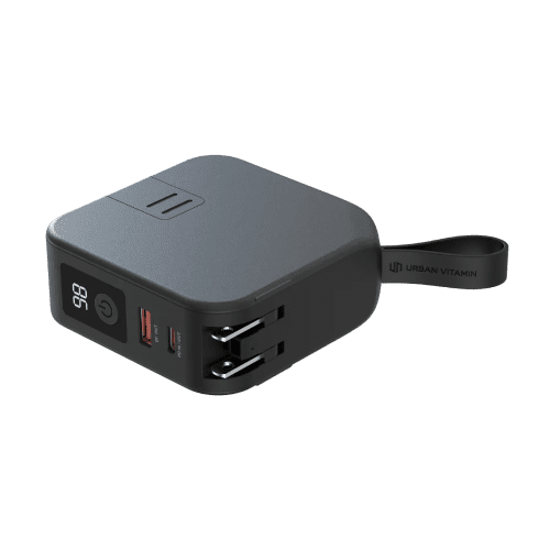 Custom Printed Urban Vitamin Saratoga 5-in-1 20W Universal Charger in Black from Total Merchandise