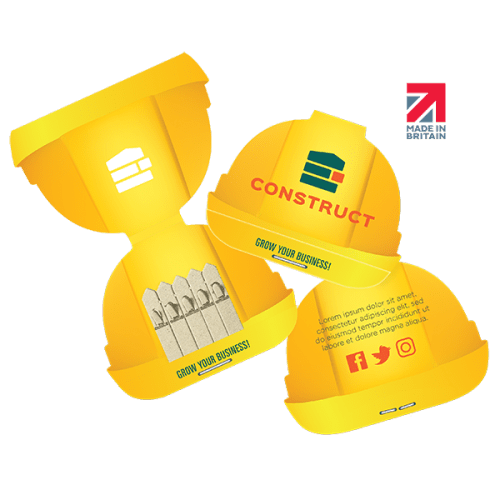 Promotional Hard Hat Seedsticks in White with a design from Total Merchandise