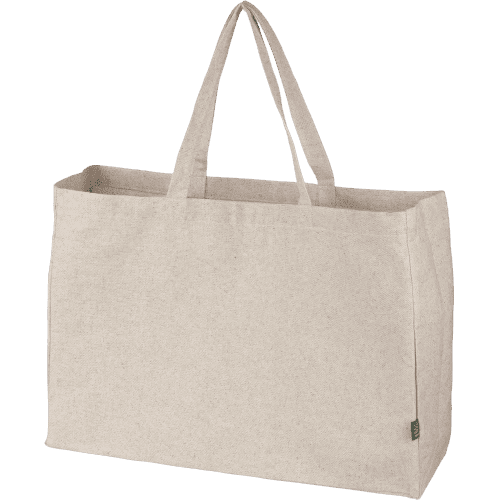 Personalisable Hemp Tote Bag in Khaki printed with your company logo from Total Merchandise