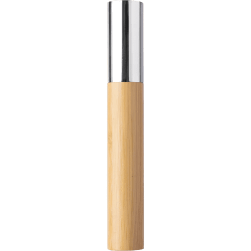 Logo Printed Stainless Steel Bamboo Twist Ballpen in Tube in Silver from Total Merchandise