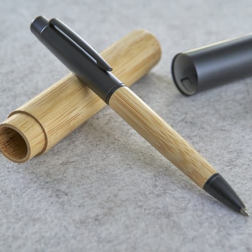 Stainless Steel Bamboo Twist Ballpen in Tube