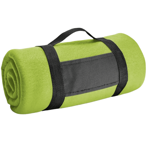 Custom Fleece Blanket with Removable Handle in Light Green from Total Merchandise