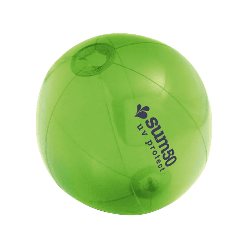 Logo Branded PVC Inflatable Beach Balls in Light Green branded with your logo from Total Merchandise