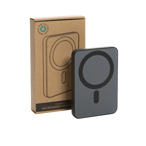 Promotional RCS Recycled Plastic 5000mAh Magnetic Powerbanks from Total Merchandise