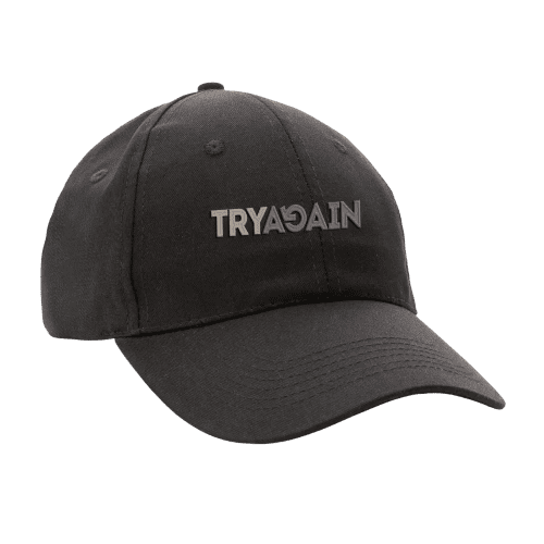 Custom Printed Impact 6 Panel Recycled Cotton Cap with AWARE™ Tracer in Black from Total Merchandise
