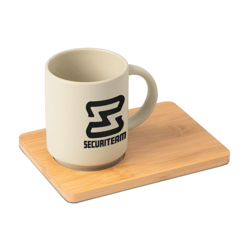 Mug & Bamboo Board Set in Cream
