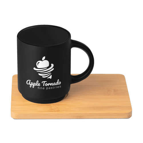 Mug & Bamboo Board Set in Black