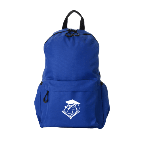 Custom Branded Finch RPET Backpack in Blue printed with your logo from Total Merchandise