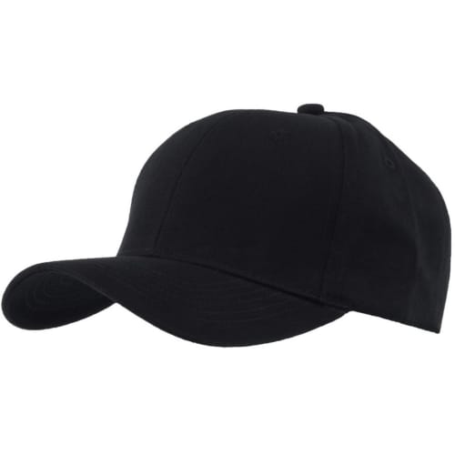 Promotional Organic Cotton Baseball Cap in Black branded with your logo from Total Merchandise
