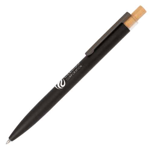Custom Printed Refresh Recycled Ball Pen in Black branded with your logo from Total Merchandise