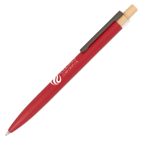 Personalisable Refresh Recycled Ball Pen in Red branded with your logo from Total Merchandise