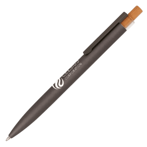 Customisable Refresh Recycled Ball Pen in Grey branded with your logo from Total Merchandise