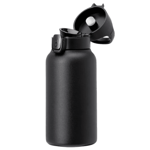 Promotional Piccola Insulated Stainless Steel Bottle in Black branded with your company logo