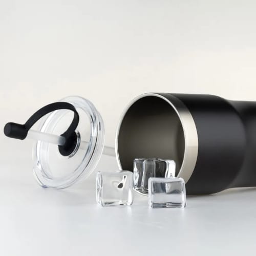 Branded Kivu 500ml Recycled Insulated Cup in Black printed with your logo from Total Merchandise