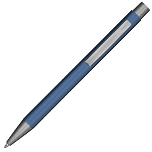 Logo Printed GRS Ergo Soft Feel Ballpen in Dark Blue branded with your logo from Total Merchandise