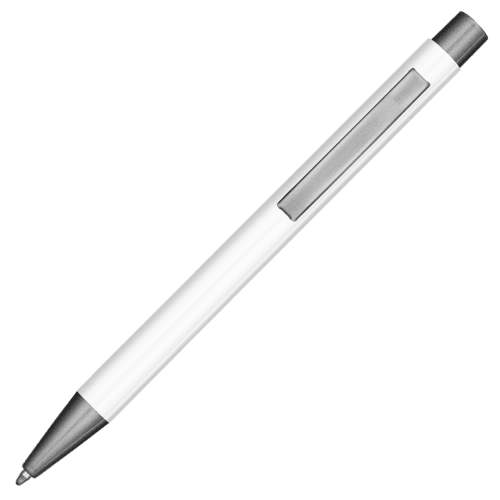Custom Branded GRS Ergo Soft Feel Ballpen in White branded with your logo from Total Merchandise