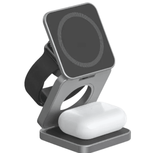 Customisable Wireless Multi Charger in Black branded with your logo from Total Merchandise