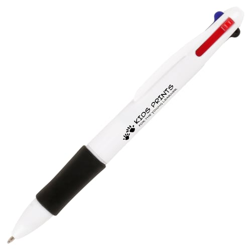 Customisable Recycled Quad Ballpens in White printed with your logo from Total Merchandise