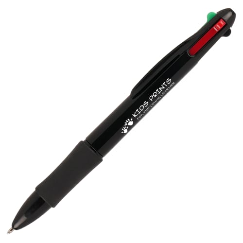 Promotional Recycled Quad Ballpens in Black printed with your logo from Total Merchandise