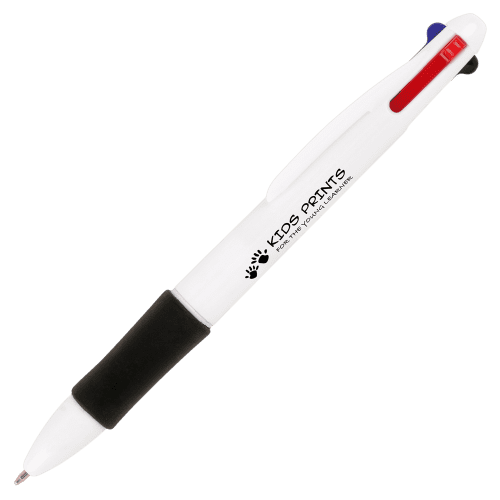 Customisable Recycled Quad Ballpens in White printed with your logo from Total Merchandise