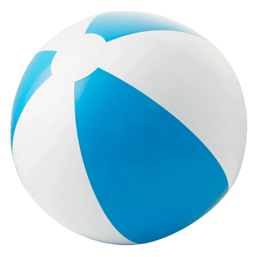 Custom Branded Inflatable Beach Balls in Light Blue branded with your logo from Total Merchandise