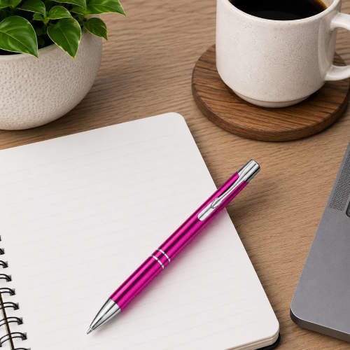 Lifestyle image of the Electra Classic GRS Recycled Metal Ballpens by Total Merchandise