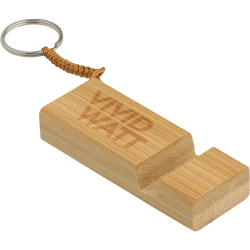 Bamboo Keychain Phone Stand