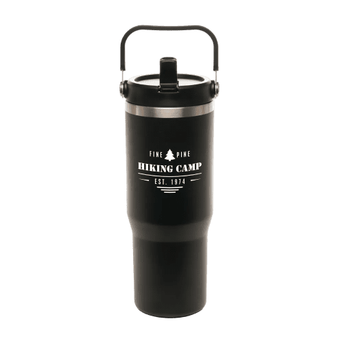 Custom Printed 900ml Everest Hydra-Flip Tumbler in Black with a design from Total Merchandise