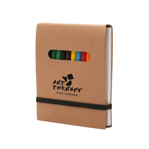 Logo Branded Eco-friendly 2-in-1 Colouring Pad in Natural printed with your company logo