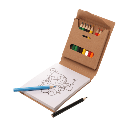Promotional Eco-friendly 2-in-1 Colouring Pad in Natural printed with your company logo