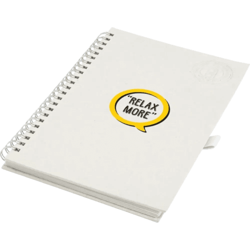 Promotional Dairy Dream Recycled Milk Carton A5 Spiral Notebook in White from Total Merchandise