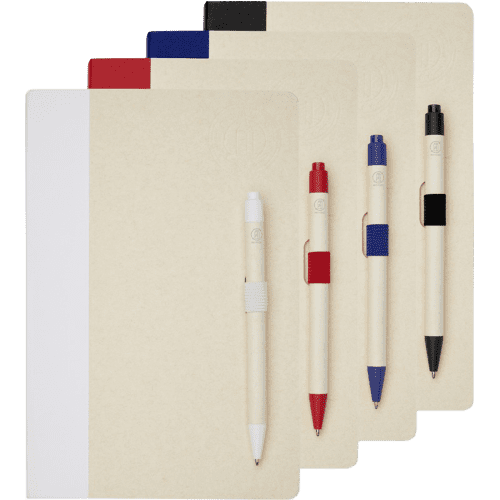 Customisable Dairy Dream Recycled Milk Carton A5 Notebook & Pen Sets from Total Merchandise