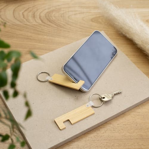 Bamboo Keyring & Phone Holder