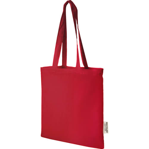 Madras Recycled Cotton Tote Bag in Red