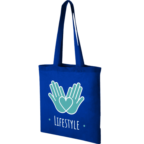 Madras Recycled Cotton Tote Bag in Royal Blue