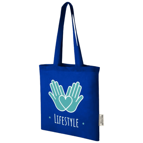 Madras Recycled Cotton Tote Bag in Royal Blue