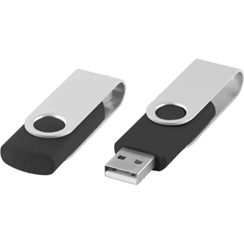 4GB Twister USB Drive in Black/Silver