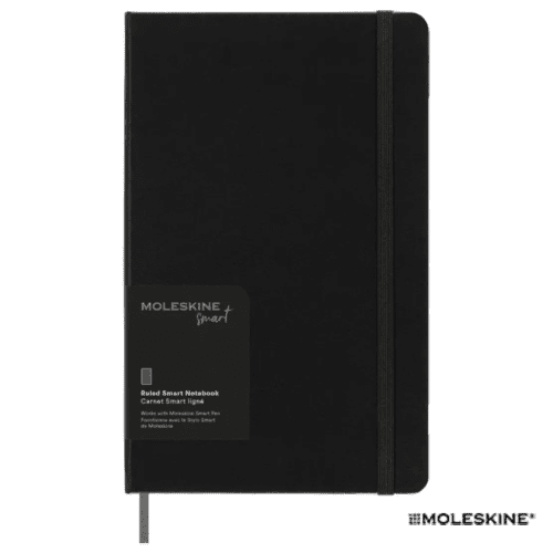 Large Ruled Moleskine Smart Notebook in Black branded with your logo from Total Merchandise