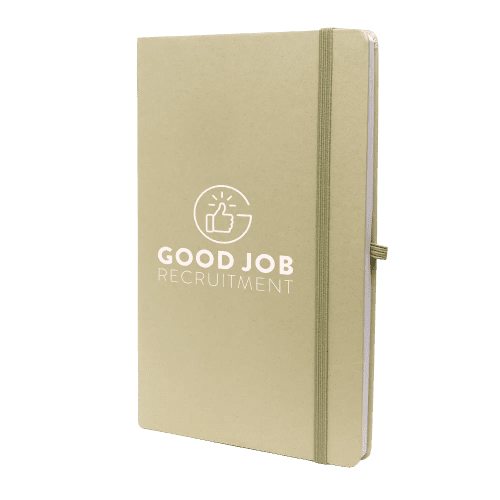 Personalisable A5 Fruit Paper Notebook in Green branded with your logo from Total Merchandise