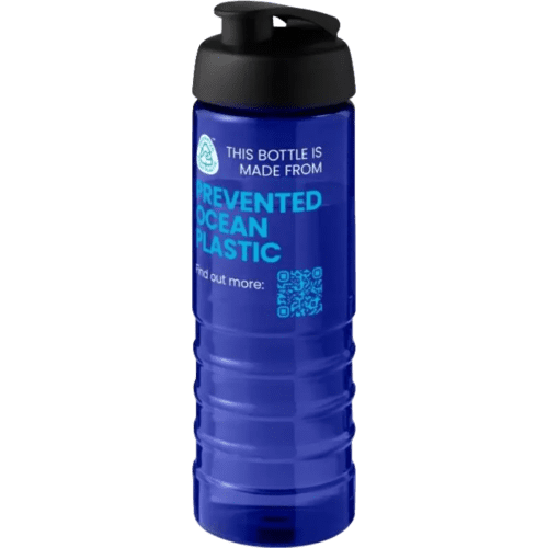 H2O Active® Eco Treble 750ml Flip Lid Sport Bottle in Blue/Solid Black