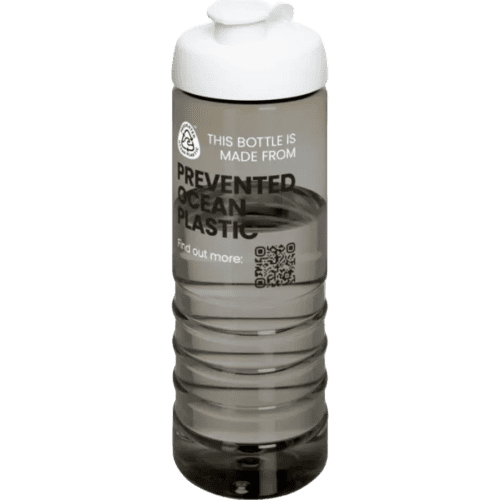 H2O Active® Eco Treble 750ml Flip Lid Sport Bottle in Charcoal/White