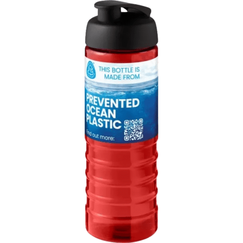 H2O Active® Eco Treble 750ml Flip Lid Sport Bottle in Red/Solid Black