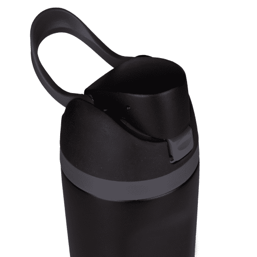 Logo Printed Safety Lock Fusion Metal Bottle in Black branded with your logo from Total Merchandise