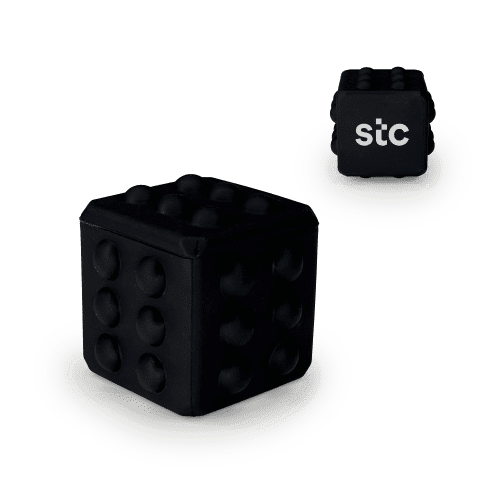 Custom Branded Pop It Cubes in Black branded with your company logo from Total Merchandise