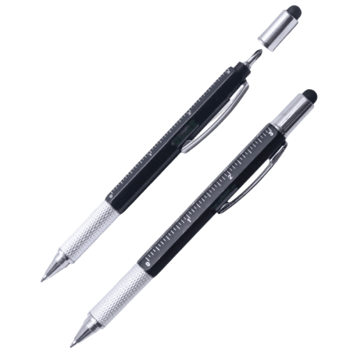 Customisable Multi Tool Pen in Black printed with your company logo from Total Merchandise