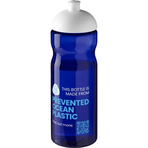 Custom 650ml H2O Active Eco Base Sports Bottles in Blue/White from Total Merchandise