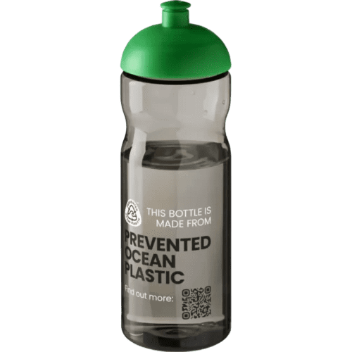 Logo Printed 650ml H2O Active Eco Base Sports Bottles in Charcoal/Bright Green from Total Merchandise