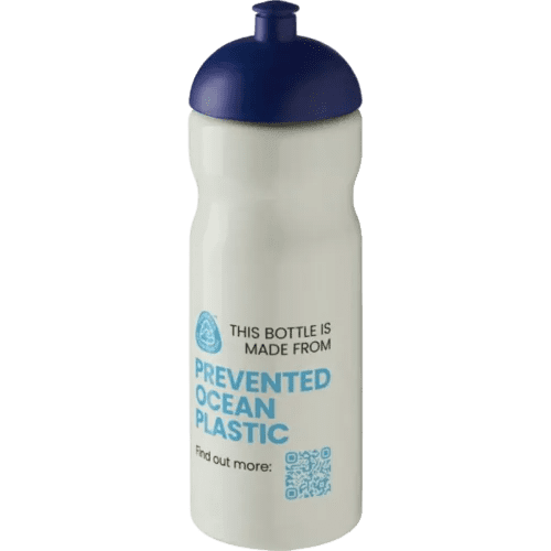 Custom Branded 650ml H2O Active Eco Base Sports Bottles in Ivory White/Blue from Total Merchandise